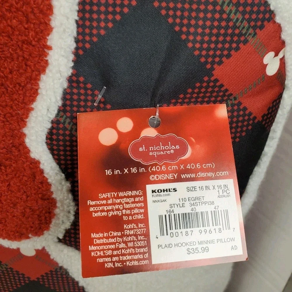 Christmas‎ Throw Pillow Mickey Mouse & Minnie Mouse Disney New with tags (2)